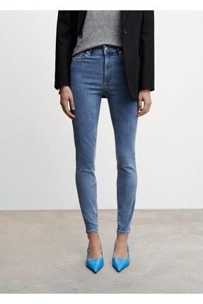 خرید اینترنتی شلوار جین زنانه آبی مانگو 47000155 ا Yüksek Bel Skinny Jean|پیشنهاد محصول