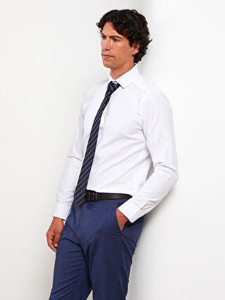 پیراهن آستین بلند مردانه سفید السی وایکیکی W22422Z8 ا Slim Fit Uzun Kollu Armürlü Erkek Gömlek|پیشنهاد محصول