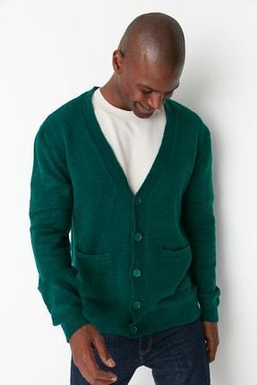 ژاکت مردانه سبز برند trendyol man TMNAW23HI00003 ا Zümrüt Yeşili Erkek Slim Fit Cepli Triko Hırka TMNAW23HI00003|پیشنهاد محصول
