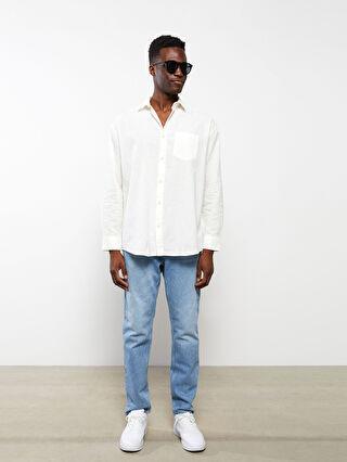 پیراهن آستین بلند مردانه بژ برند XSIDE S2GC65Z8 ا Oversize Uzun Kollu Erkek Keten Gömlek|پیشنهاد محصول