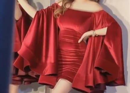 خرید لباس مجلسی کوتاه زنانه و دخترانه شیک و خاص آستین طرح دار ۱۵۵۶ - قرمز / ۳۴ ا 1556|پیشنهاد محصول