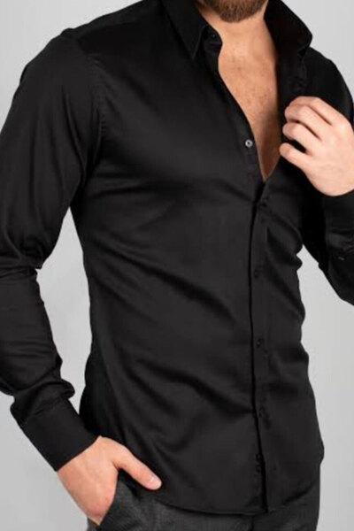 پیراهن مردانه ساتن نخی مشکی برند Daflin|پیشنهاد محصول