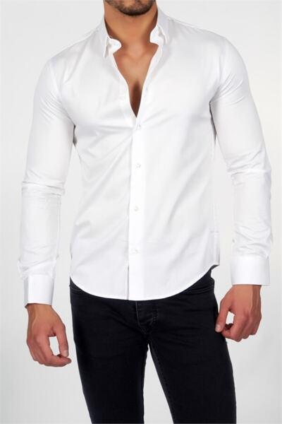 پیراهن مردانه ساتن نخی سفید برند Daflin|پیشنهاد محصول