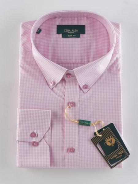 پیراهن اسلیم فیت مردانه نخی کلاسیک مدل 0212 صورتی XL سراآلبا|پیشنهاد محصول