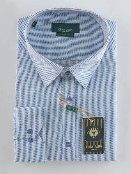 پیراهن مردانه اسلیم فیت نخ کلاسیک 0190 آبی XL سراآلبا|پیشنهاد محصول