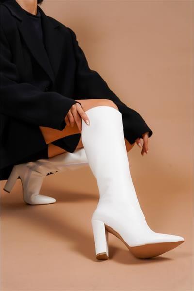 بوت زنانه ارزان شیک برند ayakkabı ateşi سفید ty167621847 ا Andros Beyaz Cilt Kadın Çizme|پیشنهاد محصول