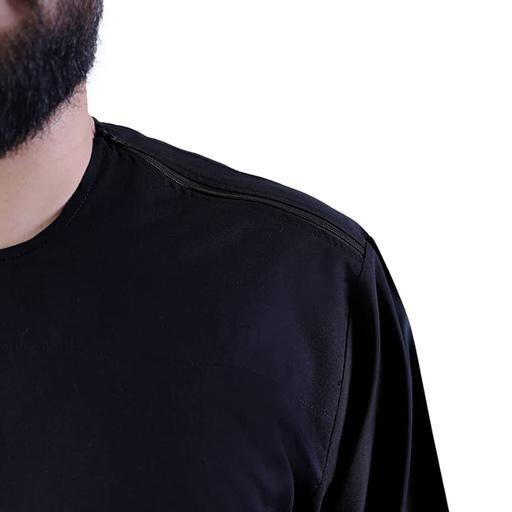 پیراهن مشکی تترون بدون یقه زیپ بغل|پیشنهاد محصول