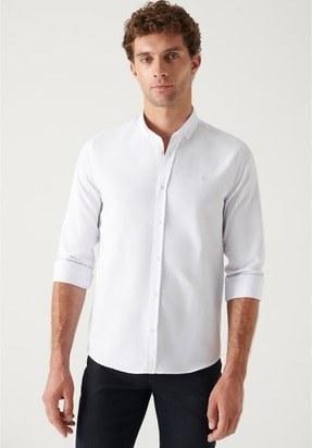 پیراهن یقه دکمه‌ دار آکسفورد سفید مردانه آوا Avva (برند ترکیه)|پیشنهاد محصول