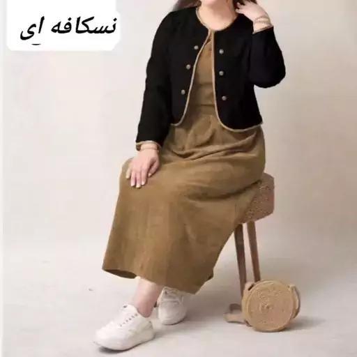 کت سارافون زنانه دخترانه مخمل کبریتی |باسلام