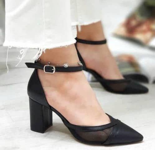 کفش چرم مجلسی پاشنه دار زنانهds00541 formal shoe|دارِن کالا