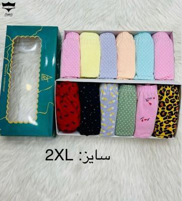 شورت سوپر پنبه جعبه ای کد ۲۱۳۰👙 جین12تایی سایز 2XL|عمده لباس