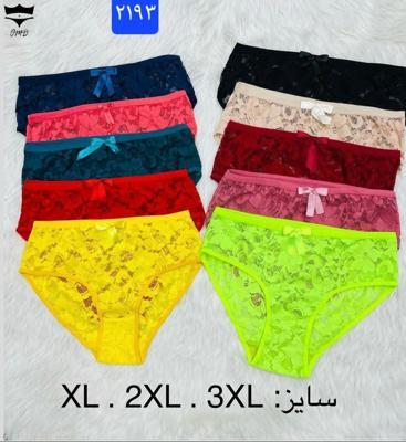 شورت تمام گیپور فانتزی کد ۲۱۹۳👙 بسته 12 تایی سایز 3XL|عمده لباس