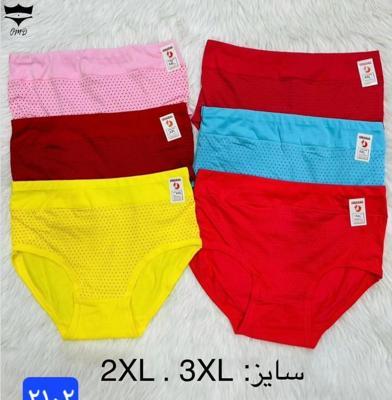 شورت نخی کش پهن خالدار کد ۲۱۰۲ 👙 بسته 12 تایی سایز 2XL|عمده لباس