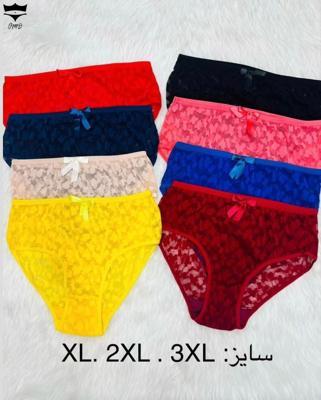 شورت تمام گیپور سنگی غزل کد ۲۰۳۰👙 بسته 12 تایی سایز 3XL|عمده لباس