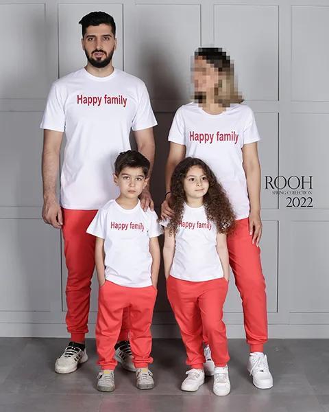 تیشرت و شلوار Happy Family مردانه ست خانواده ( سایز 38 تا 44 ) کد 624774|هپی لند