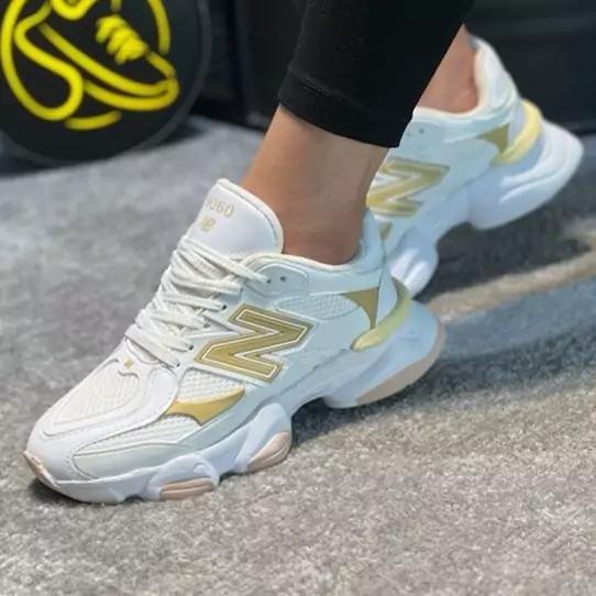 کفش کتونی اسپرت نیوبالانس (New Balance) مدل 9060 رنگ سفید کرم|باسلام