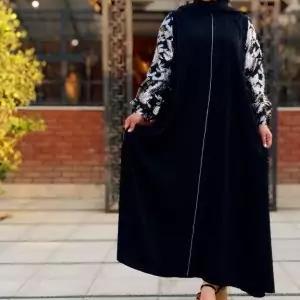 مانتو عبایی مدل آزاد زنانه بلند کرپ تایتانیک دوسایزی تا 60|باسلام (dina shop)