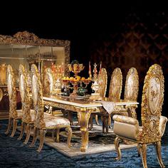 میز ناهار خوری سلطنتی طلایی شیک