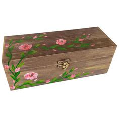 جعبه چوبی مدل سنتی طرح گل کد WB12