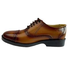 کفش مردانه مدل 2 تکه رنگ عسلی