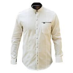 پیراهن آستین بلند مردانه پایتی جامه مدل یقه دیپلمات رنگ سفید