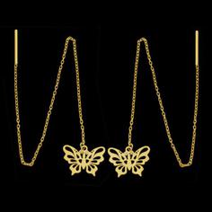 گوشواره طلا 18 عیار زنانه طلای مستجابی مدل پروانه کد 670157