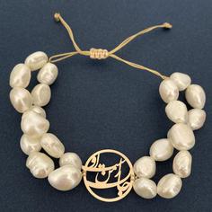 دستبند طلا 18 عیار زنانه الماسین آذر مدل JANEMAN01