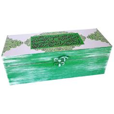 جعبه هدیه چوبی مدل سنتی طرح کاشی کد WB21