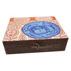 جعبه هدیه چوبی مدل هنری طرح قجری کد WB229