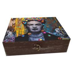 جعبه هدیه چوبی مدل هنری طرح فریدا کد WB204