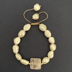 دستبند طلا 18 عیار زنانه الماسین آذر مدل QuartM01
