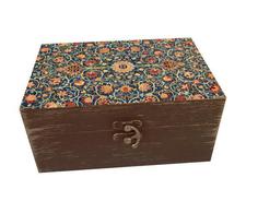 جعبه هدیه چوبی مدل هنری طرح کاشی کد SB63