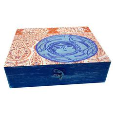 جعبه هدیه چوبی مدل هنری طرح قجری کد WB209