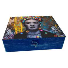 جعبه هدیه چوبی مدل هنری طرح فریدا کد WB206
