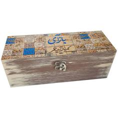 جعبه چوبی مدل سنتی طرح کاشی کد WB16