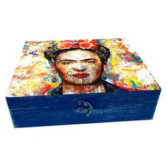 جعبه هدیه چوبی مدل هنری طرح فریدا کد WB215