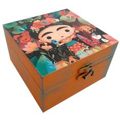 جعبه هدیه چوبی مدل فانتزی طرح دختر رویایی کد SB36