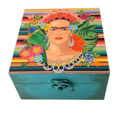 جعبه هدیه چوبی مدل هنری طرح فریدا کد SB17