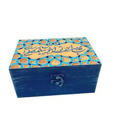 جعبه هدیه چوبی مدل هنری طرح کاشی کد SB85