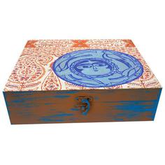 جعبه هدیه چوبی مدل هنری طرح قجری کد WB200