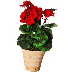 گلدان به همراه گل مصنوعی مدل شمعدانی کد sh3a2