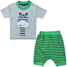 ست تی شرت و شلوارک نوزادی باولی مدل زرافه رنگ سبز