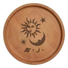 بشقاب چوبی مدل ماه و خورشید