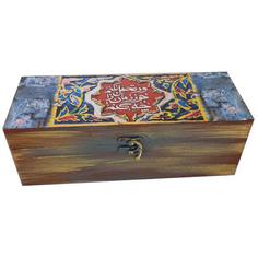 جعبه هدیه چوبی مدل سنتی طرح کاشی کد WB20