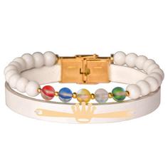 دستبند طلا 18 عیار زنانه کرابو طرح تاج مدل Kr100907