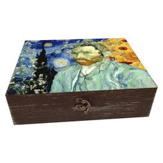 جعبه هدیه چوبی مدل هنری طرح ونگوک کد WB245