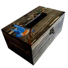 جعبه دستمال کاغذی چوبی مدل نقش پرنده