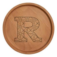 بشقاب چوبی مدل حرف r