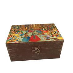 جعبه هدیه چوبی مدل هنری طرح نگاره کد SB51