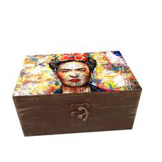 جعبه هدیه چوبی مدل هنری طرح فریدا کد SB54
